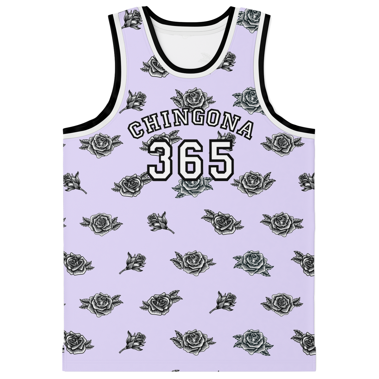 Chingona 365 with Roses - Lavender Basketball Jersey
