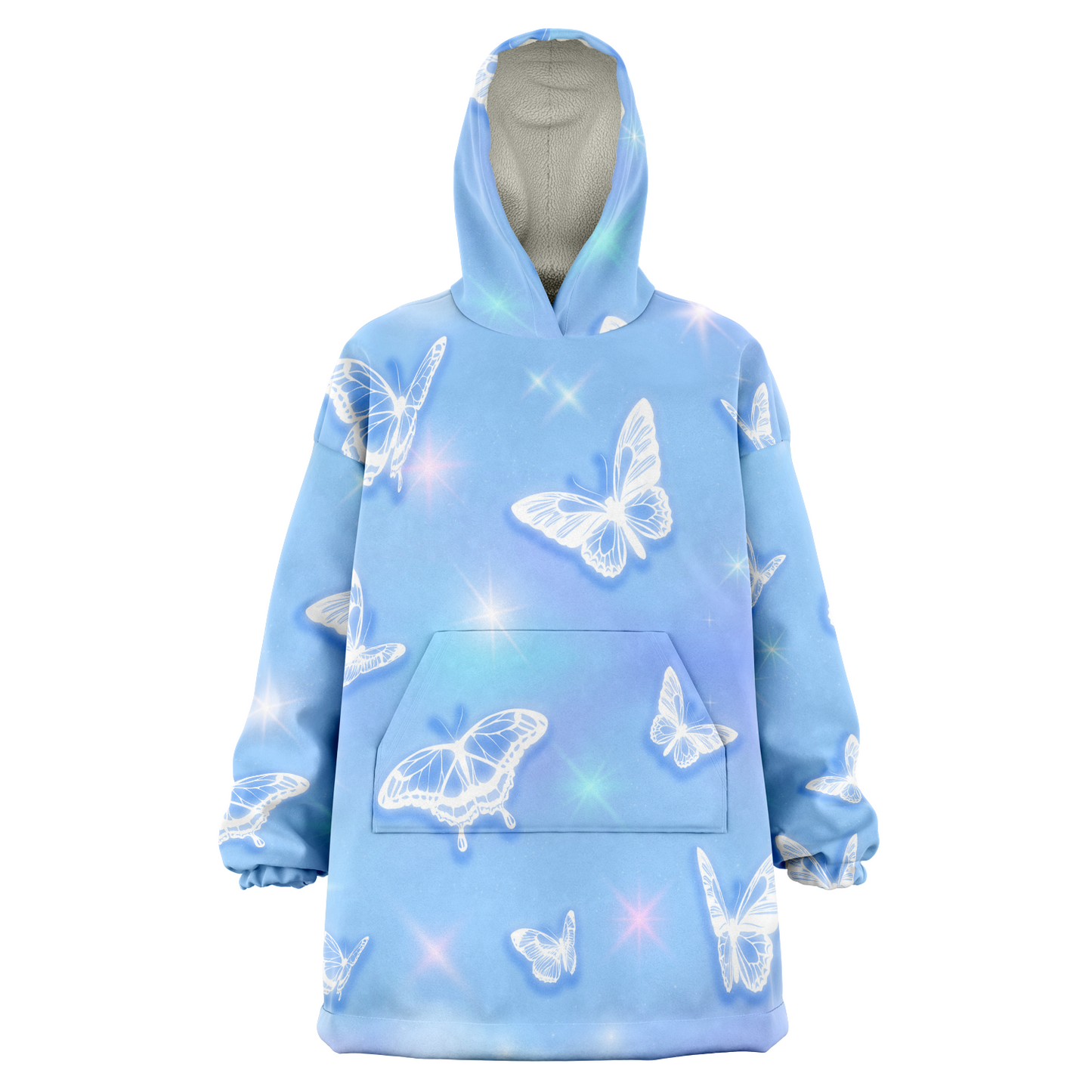 Dreamy Butterflies (Blue & White) - Cobija Hoodie