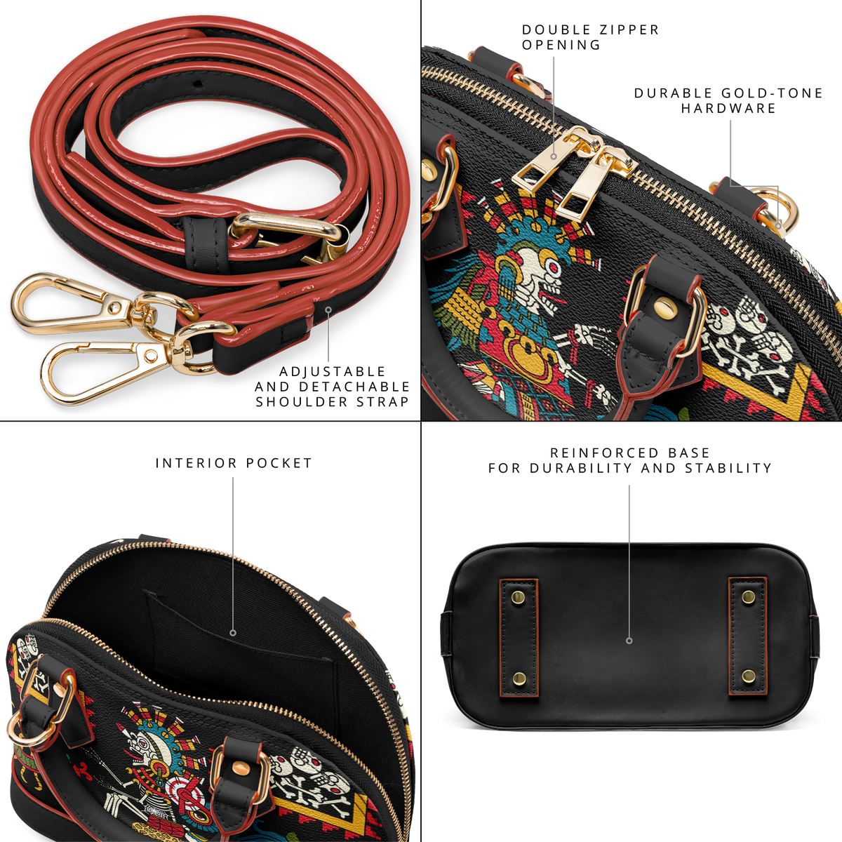 Mictlantecuhtli & Mictecacihuatl – Dome Satchel Handbag