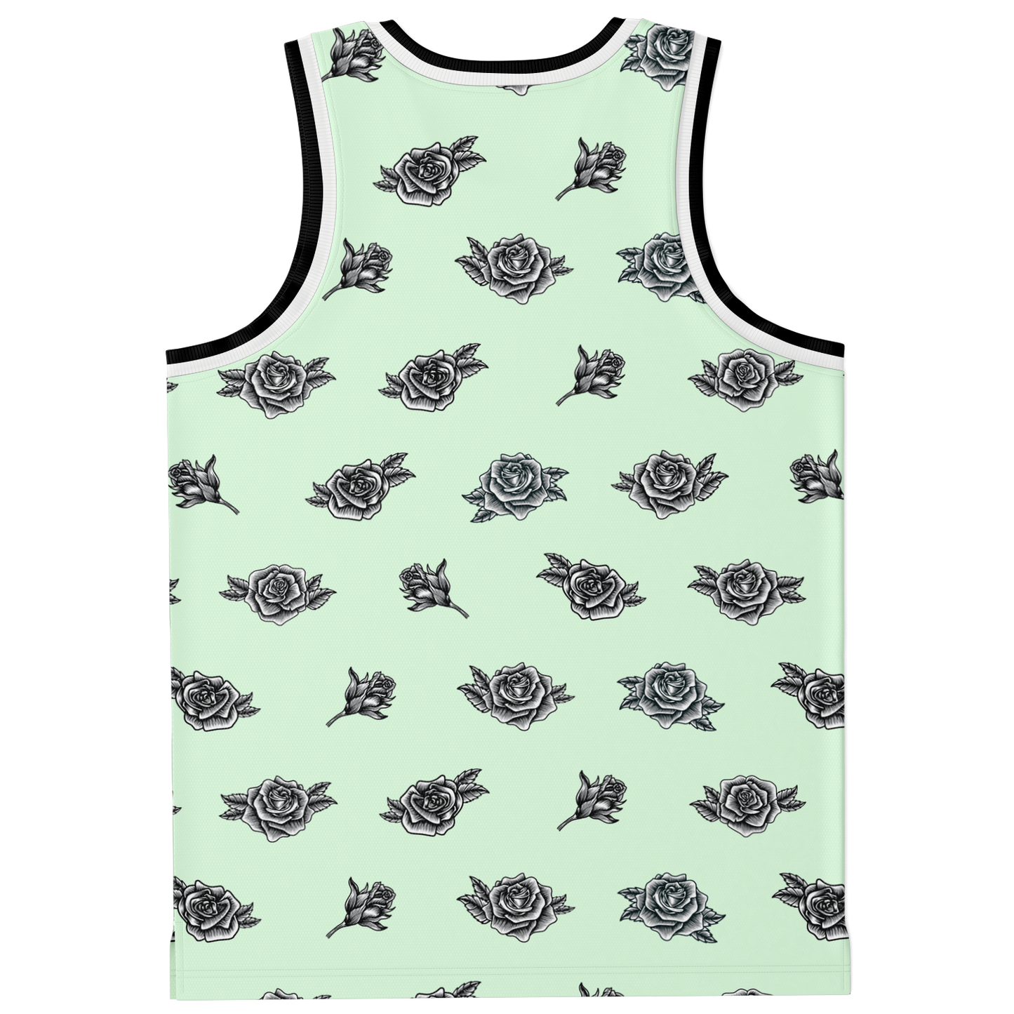 Chingona 365 with Roses - Soft Mint Basketball Jersey