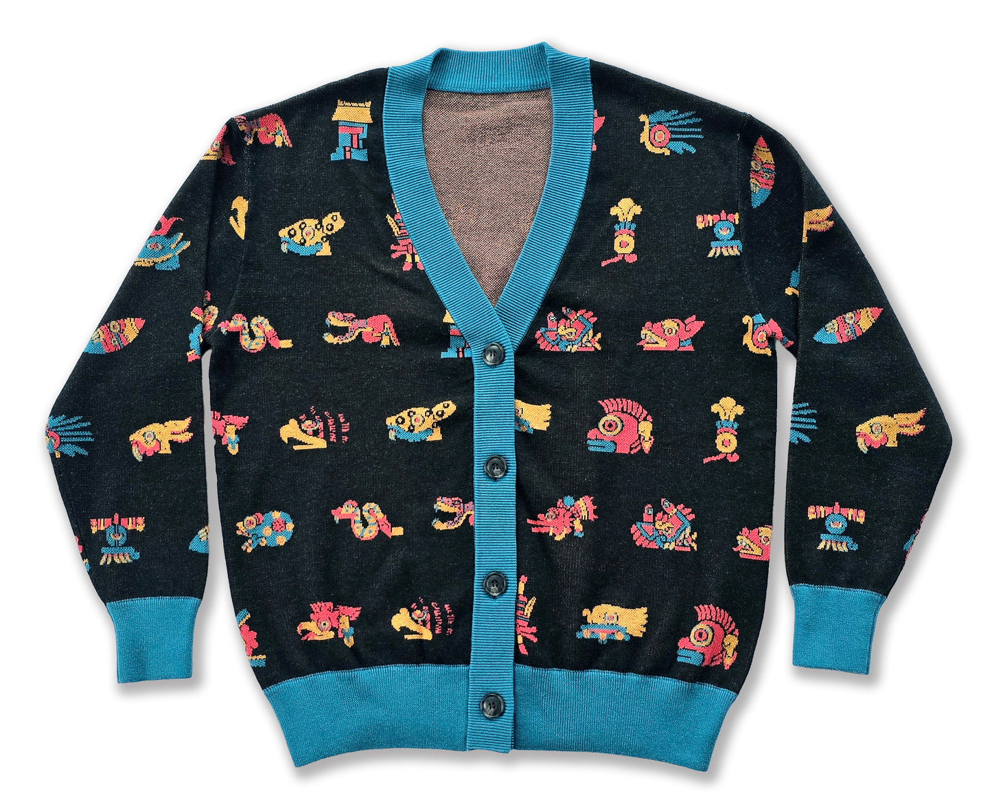 Mexica/Aztec Calendar Day Symbols (Tōnalpōhualli) - Unisex Knit Cardigan