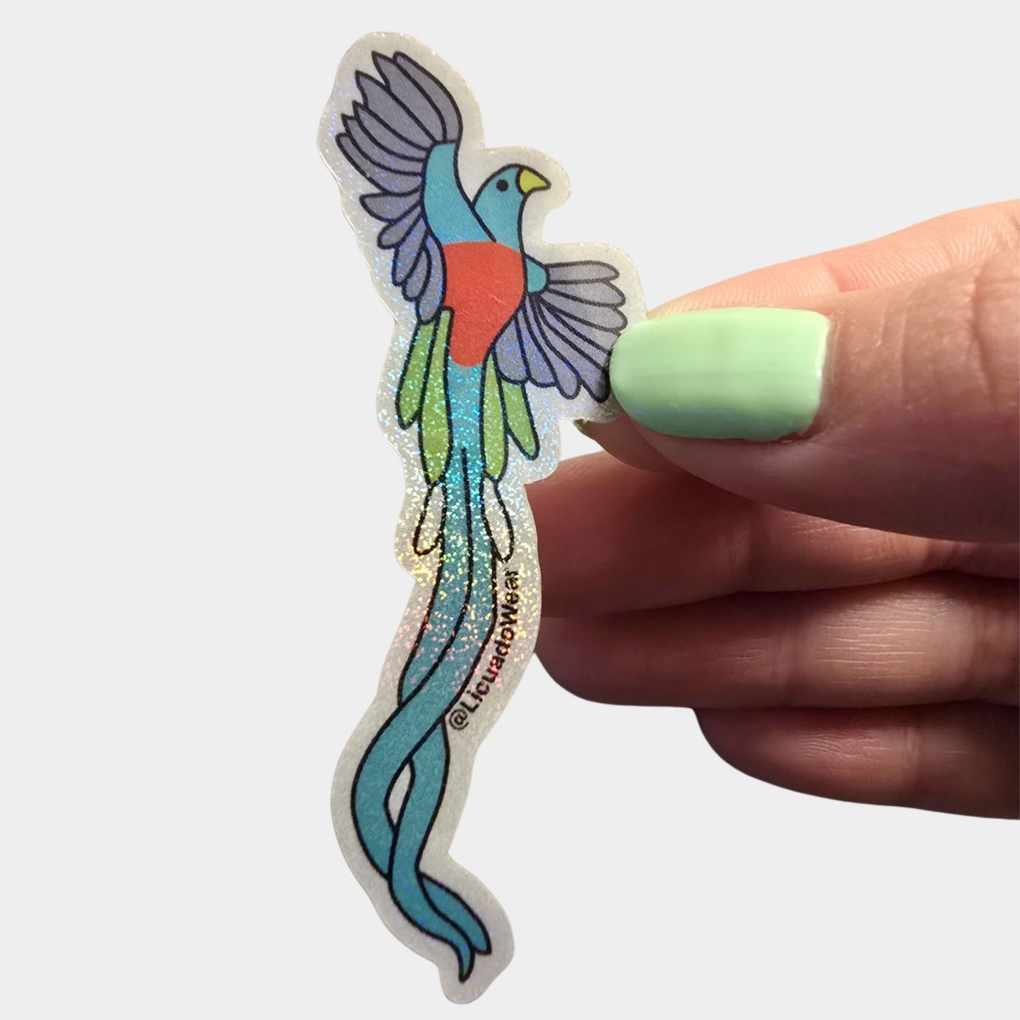 Flying Quetzal - Pixie Dust Glitter Holographic Sticker