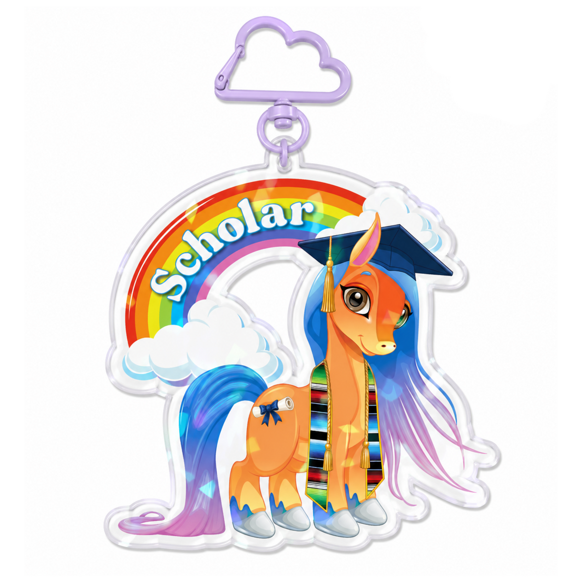 Scholar Pony - Acrylic Keychain Charm
