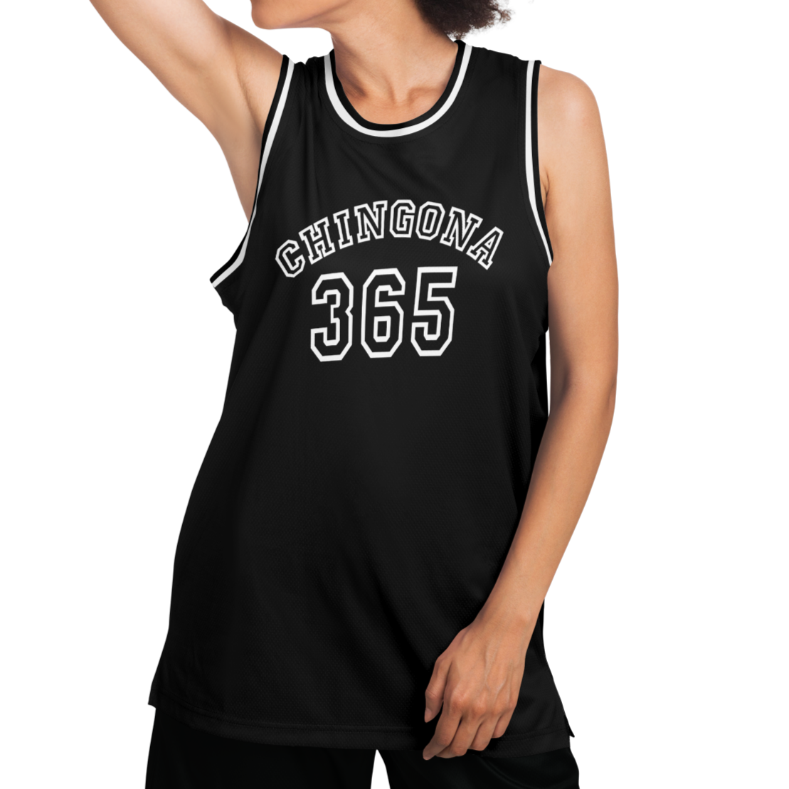 Chingona 365 - Black Basketball Jersey
