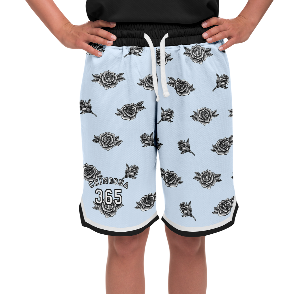 Chingona 365 - Baby Blue Basketball Shorts