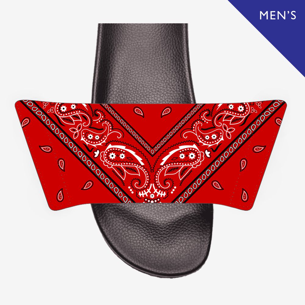 Add On Strap for Men's Slides - Bandana Designs (Choose Purple, Orchid, Red)