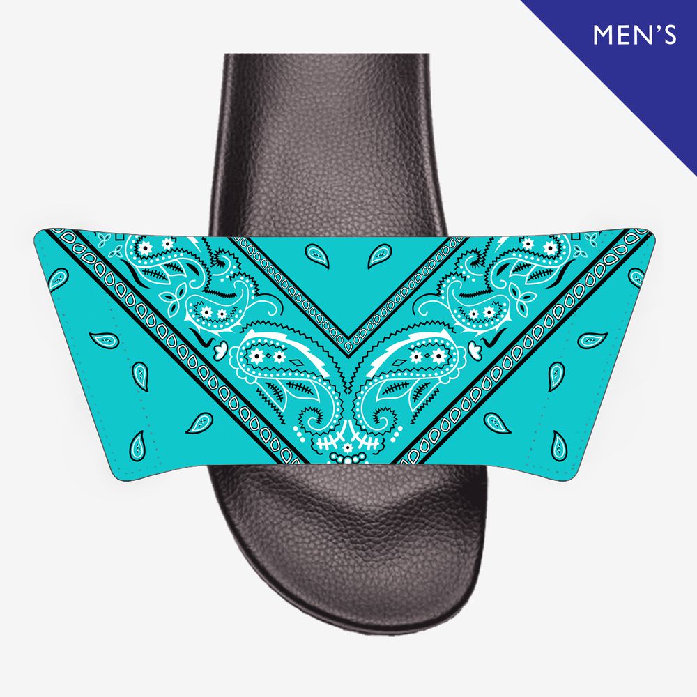 Add On Straps for Men's Slides - Bandana Designs (Cool Colors)