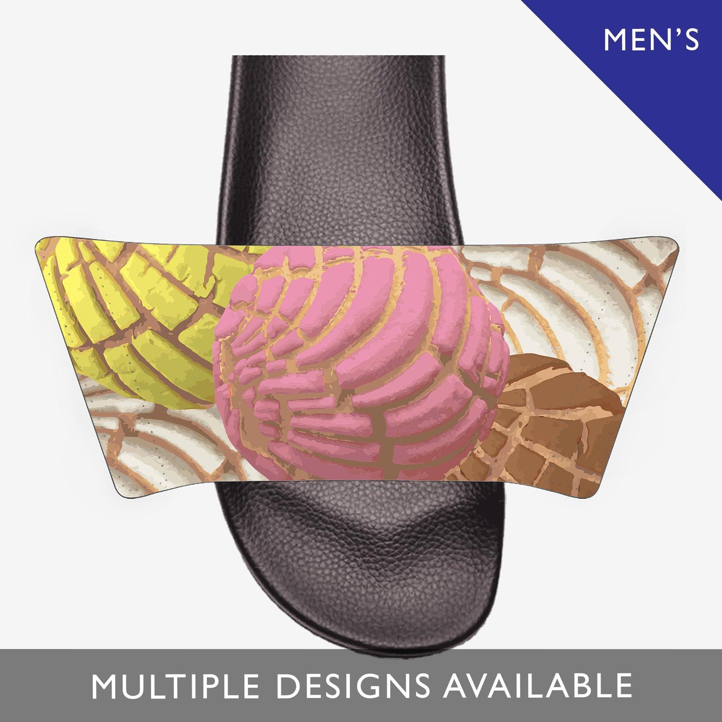 Add On Straps for Men's Slides - Concha Pan Dulce Designs - Licuado Wear