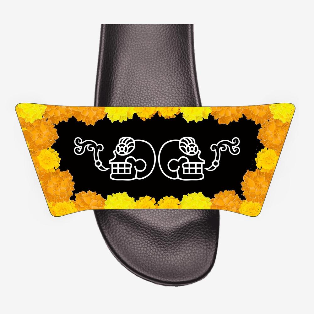Add On Straps for Slides - Cantando Calaveras with Cempasúchil (women's/men's sizes)-Footwear-Licuado Wear