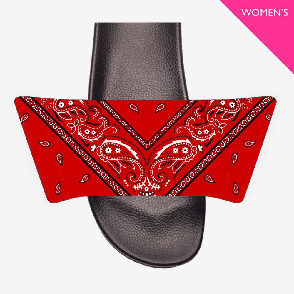 Add On Straps for Women's Slides - Bandana Designs (Choose Purple, Orchid, Red)