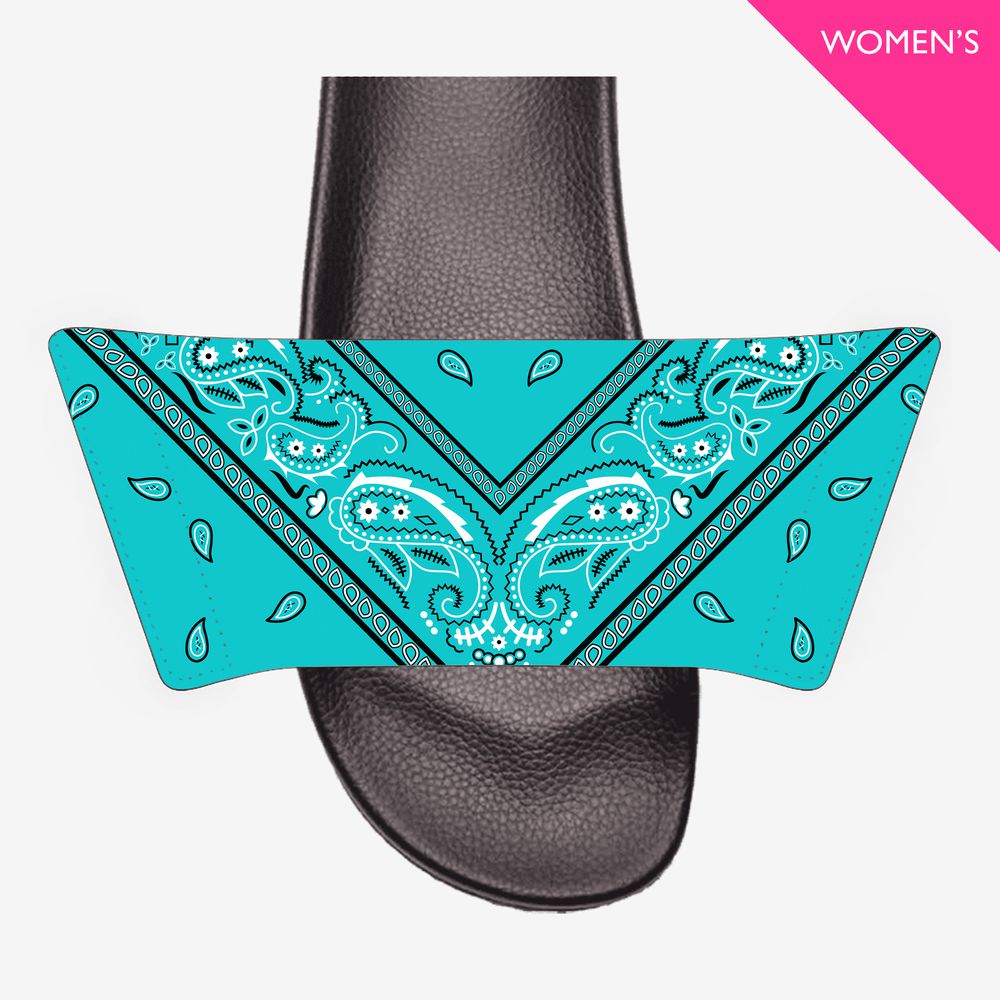 Add On Straps for Women's Slides - Bandana Designs (Cool Colors)