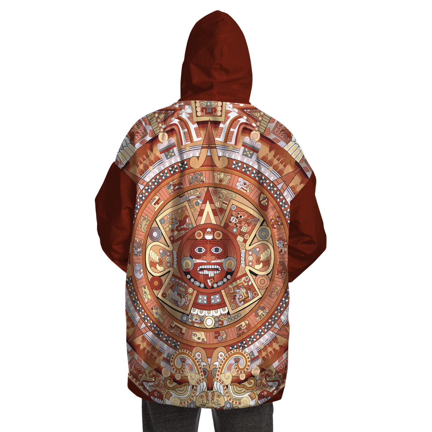 Aztec Calendar (Rust & Tan Colors) - Cobija Hoodie