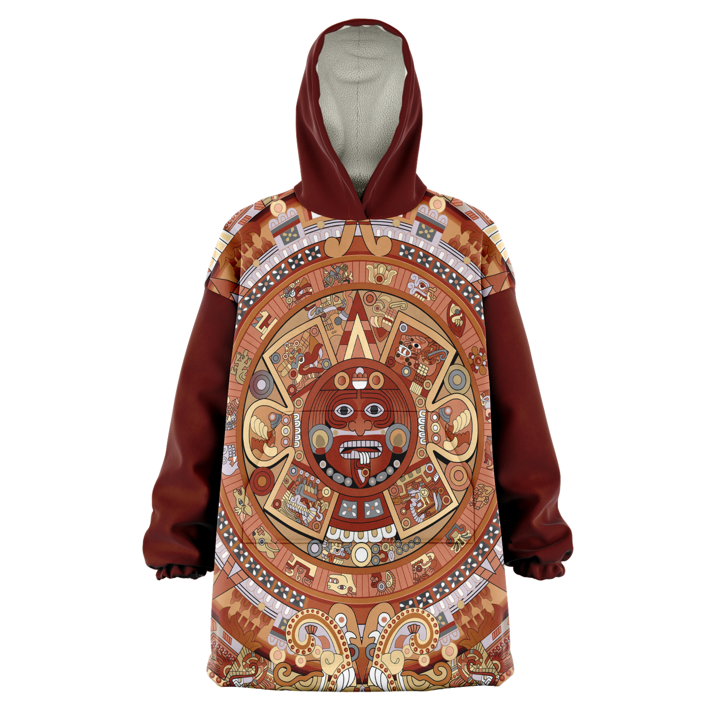 Aztec Calendar (Rust & Tan Colors) - Cobija Hoodie