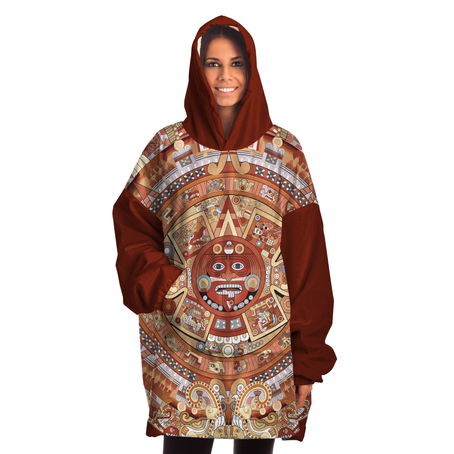 Aztec Calendar (Rust & Tan Colors) - Cobija Hoodie