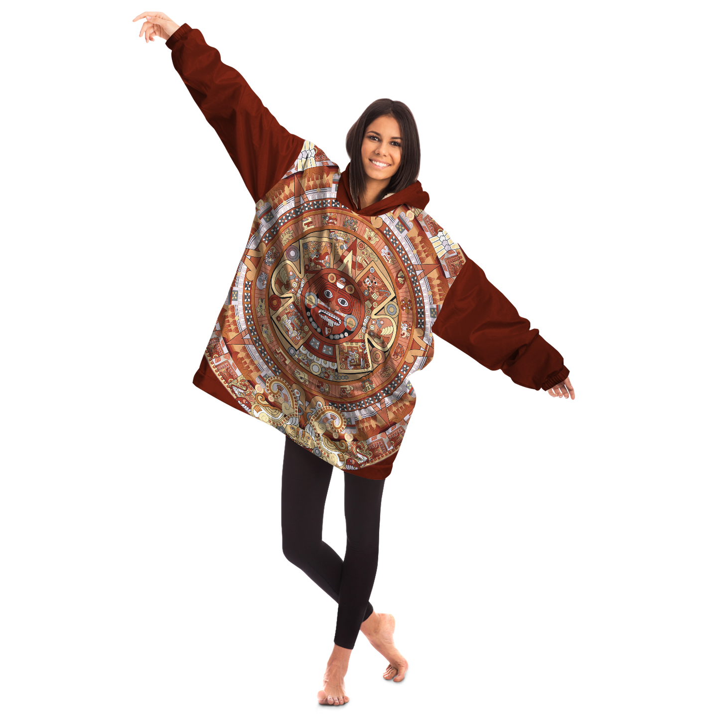 Aztec Calendar (Rust & Tan Colors) - Cobija Hoodie