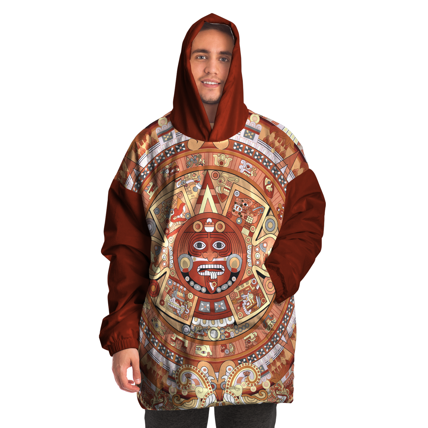 Aztec Calendar (Rust & Tan Colors) - Cobija Hoodie