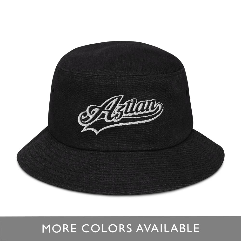 Aztlan - Embroidered Denim bucket hat