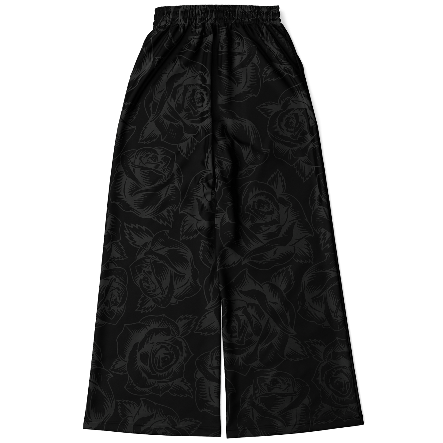 Black on Black Roses - Flare Fleece Pant