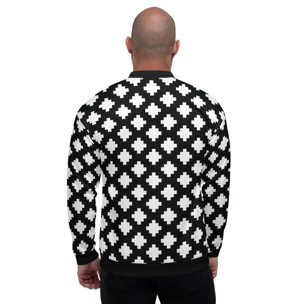 Black & White Mexica Pattern (with Gold Chimalli) - Unisex Track Jacket