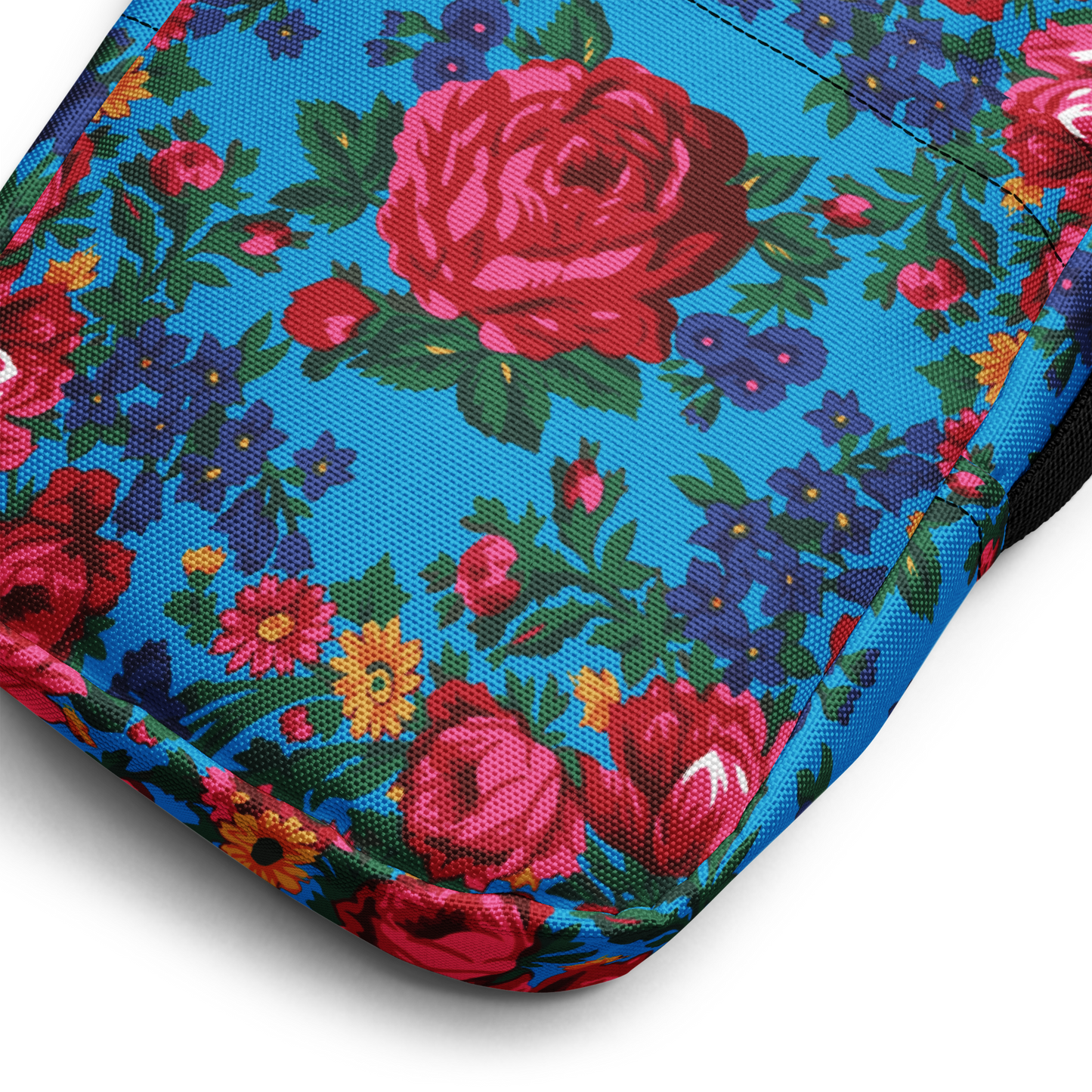 Blue Floral - Unisex Crossbody Bag