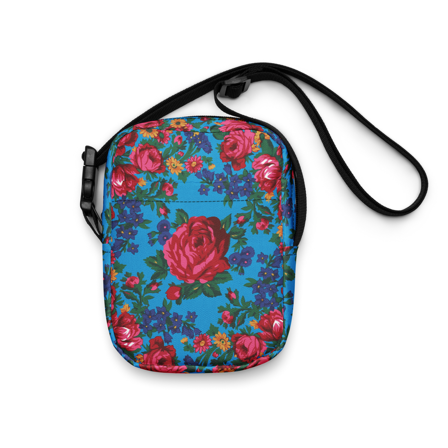 Blue Floral - Unisex Crossbody Bag