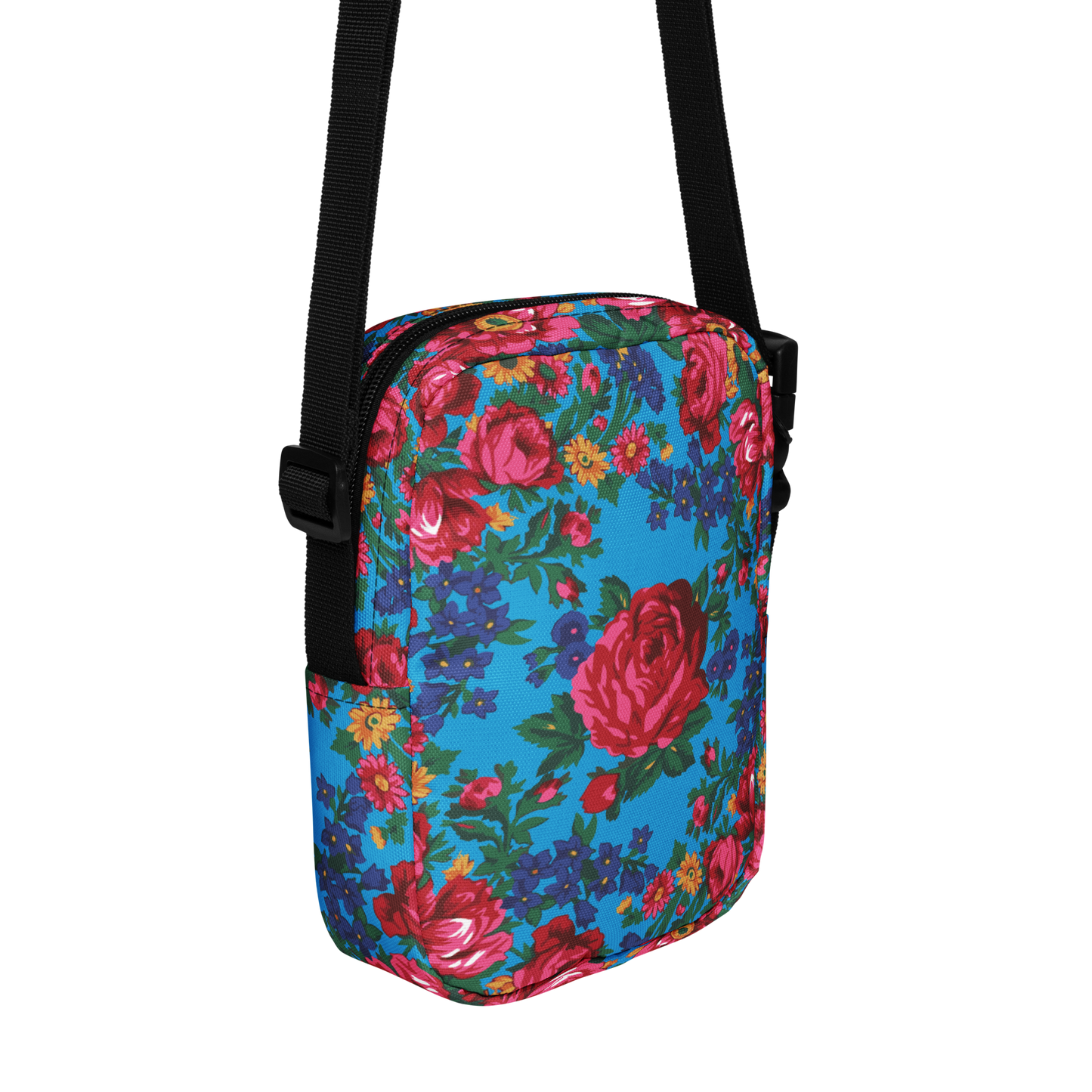 Blue Floral - Unisex Crossbody Bag