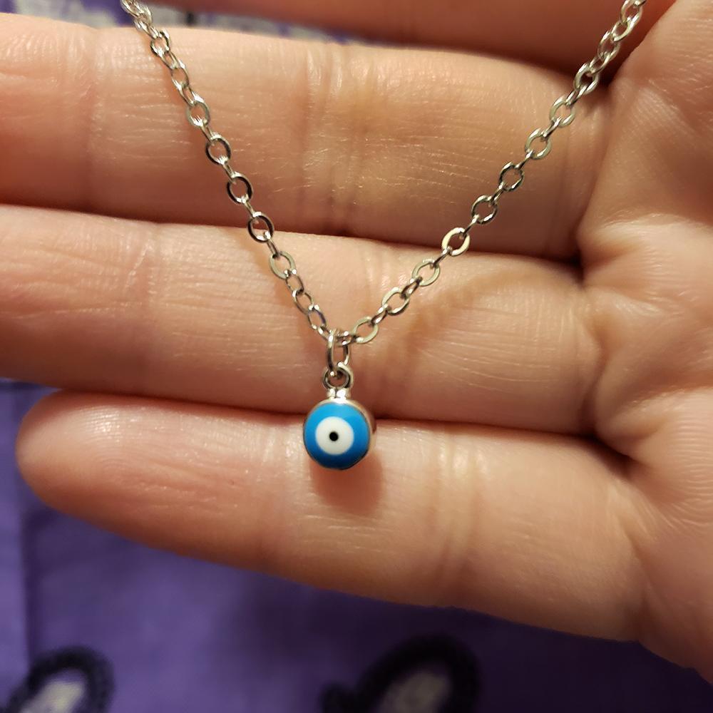 Blue Ojo Silver Pendant - Necklace
