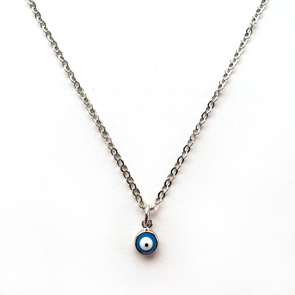 Blue Ojo Silver Pendant - Necklace