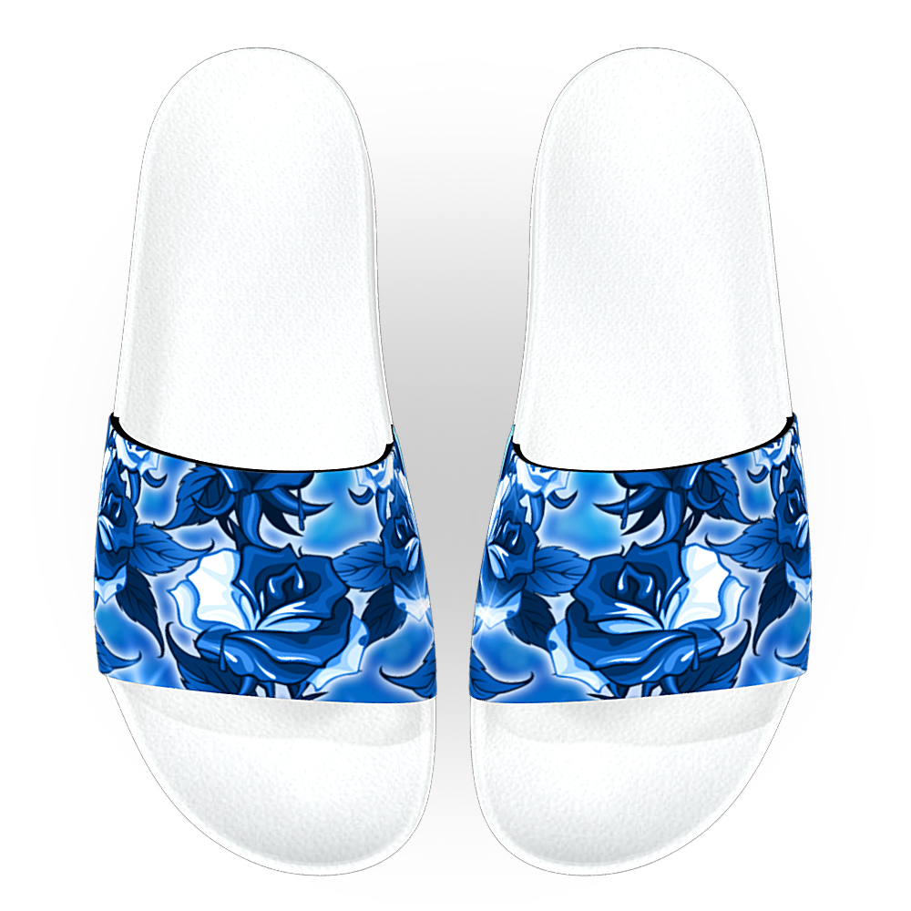 Blue Roses 90s Airbrush - Unisex Slide Sandal