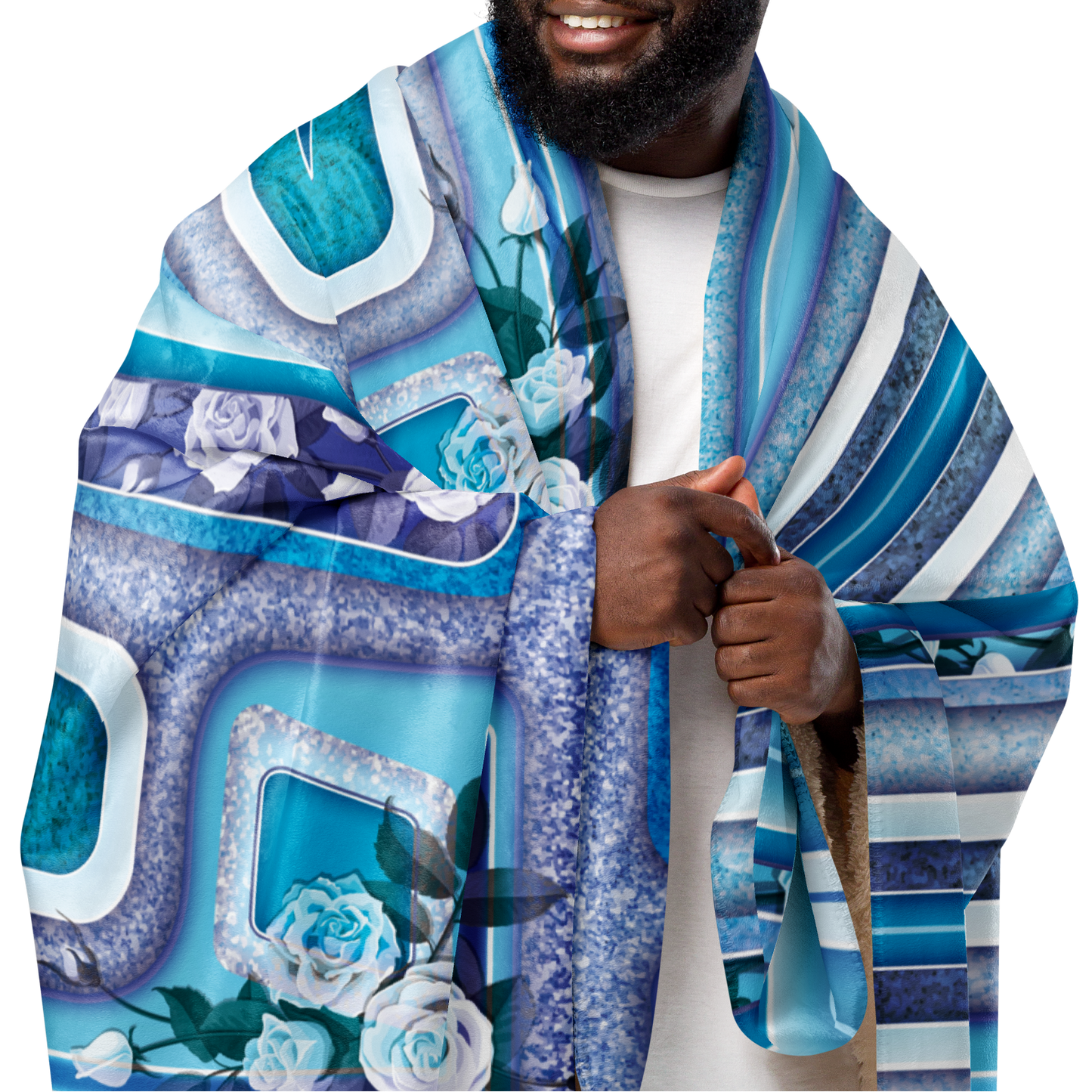 Blue & Turquoise Lowrider Hood - Sherpa Blanket