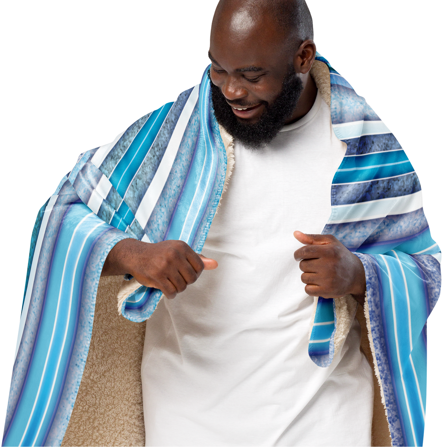 Blue & Turquoise with Roses Lowrider Hood - Sherpa Blanket (2 sizes)