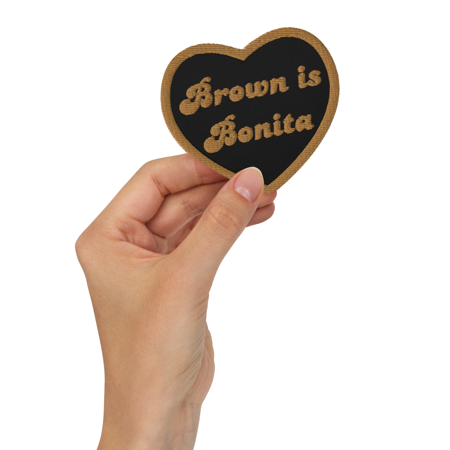 Brown is Bonita - Embroidered Heart Patch
