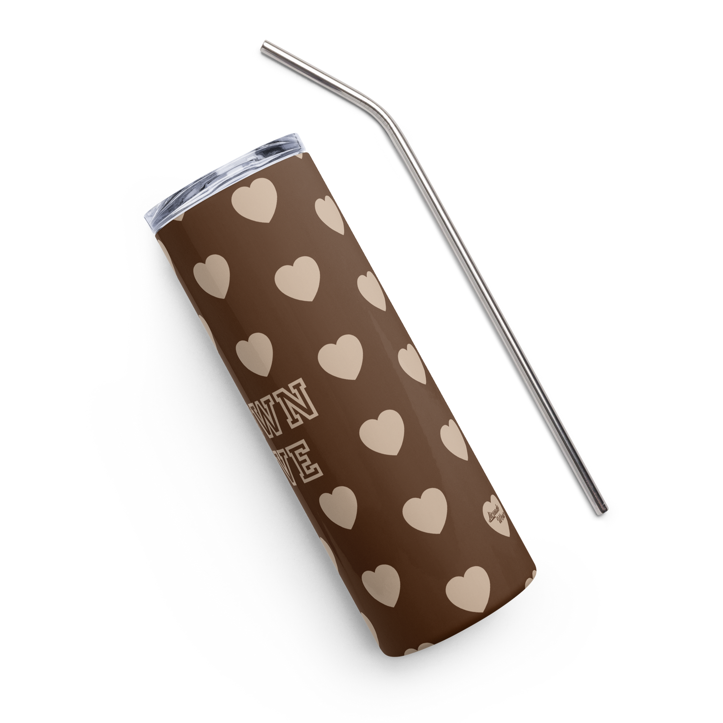 Brown Love - Stainless Steel Tumbler with Straw