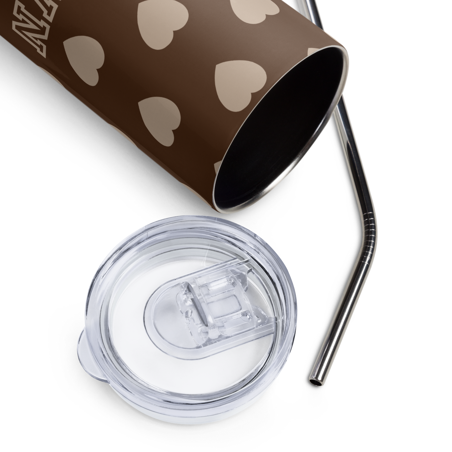 Brown Love - Stainless Steel Tumbler with Straw