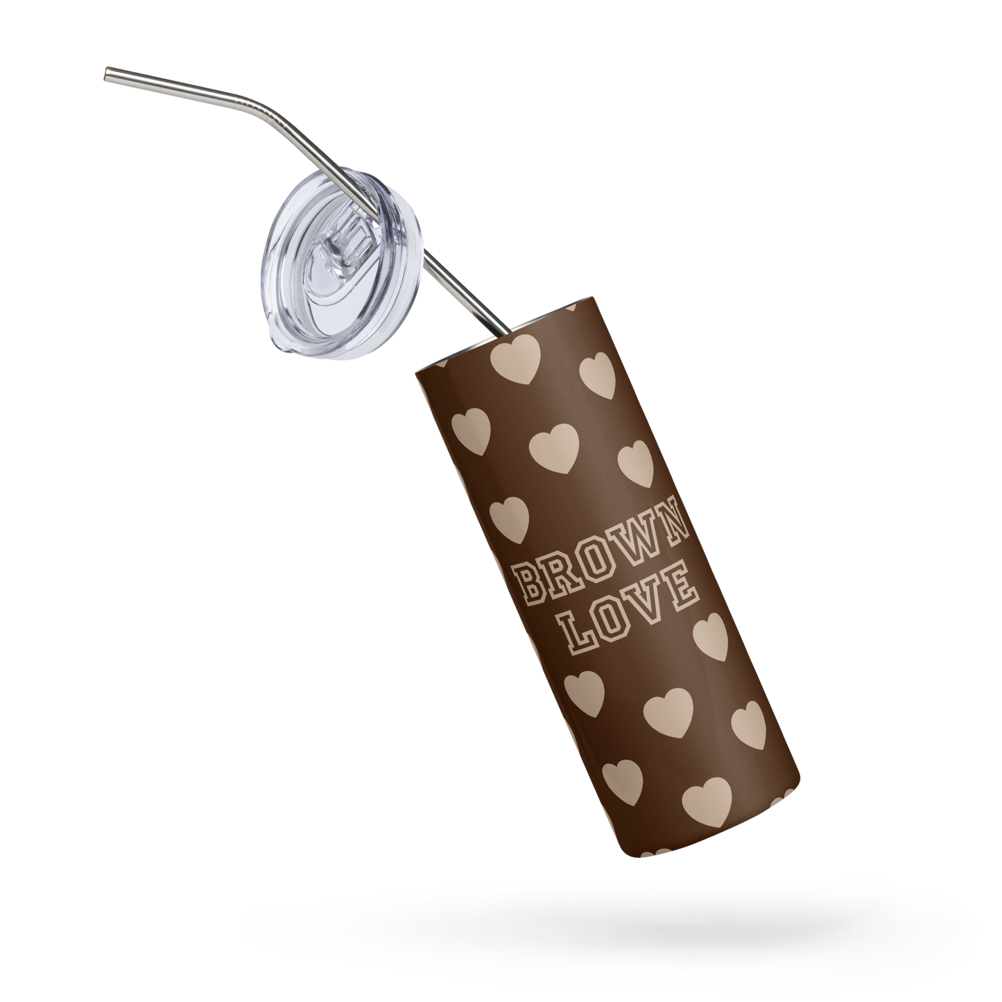 Brown Love - Stainless Steel Tumbler with Straw