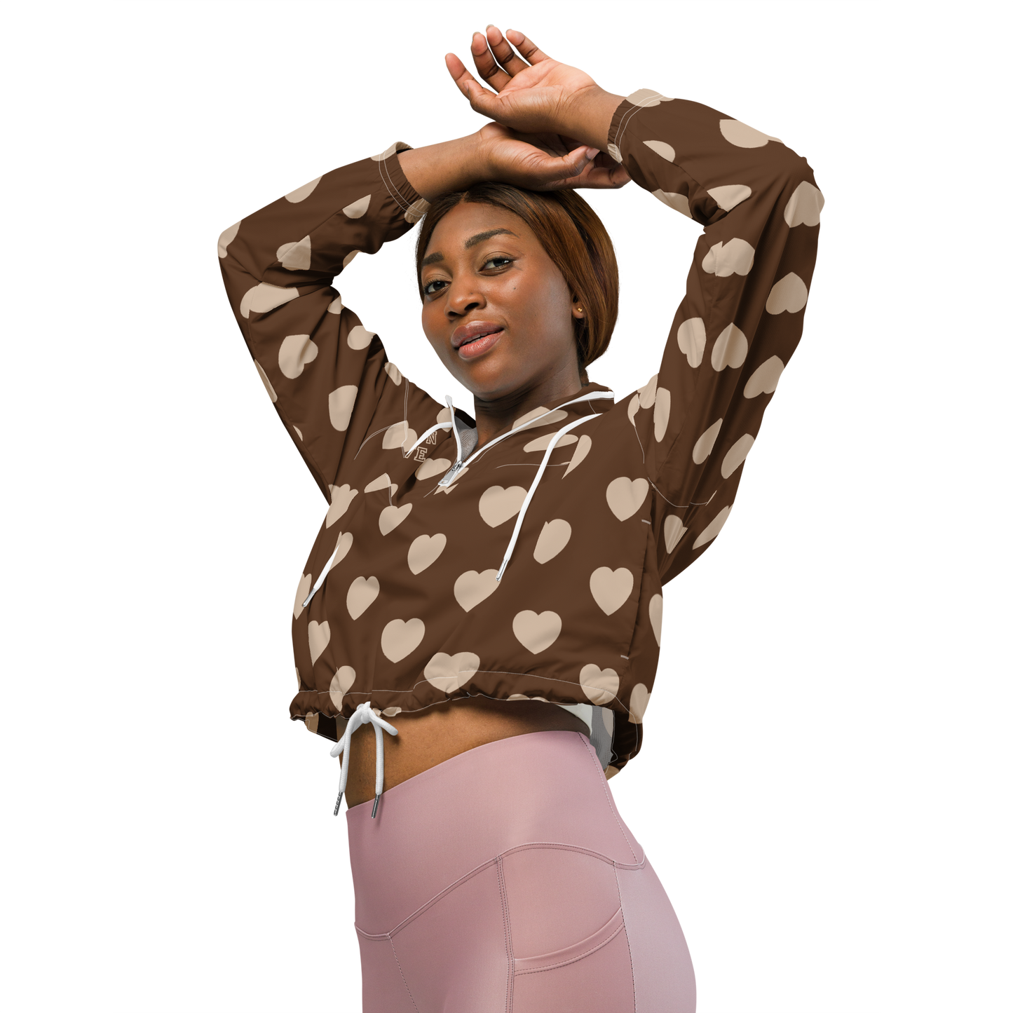 Brown Love - Cropped Windbreaker Jacket