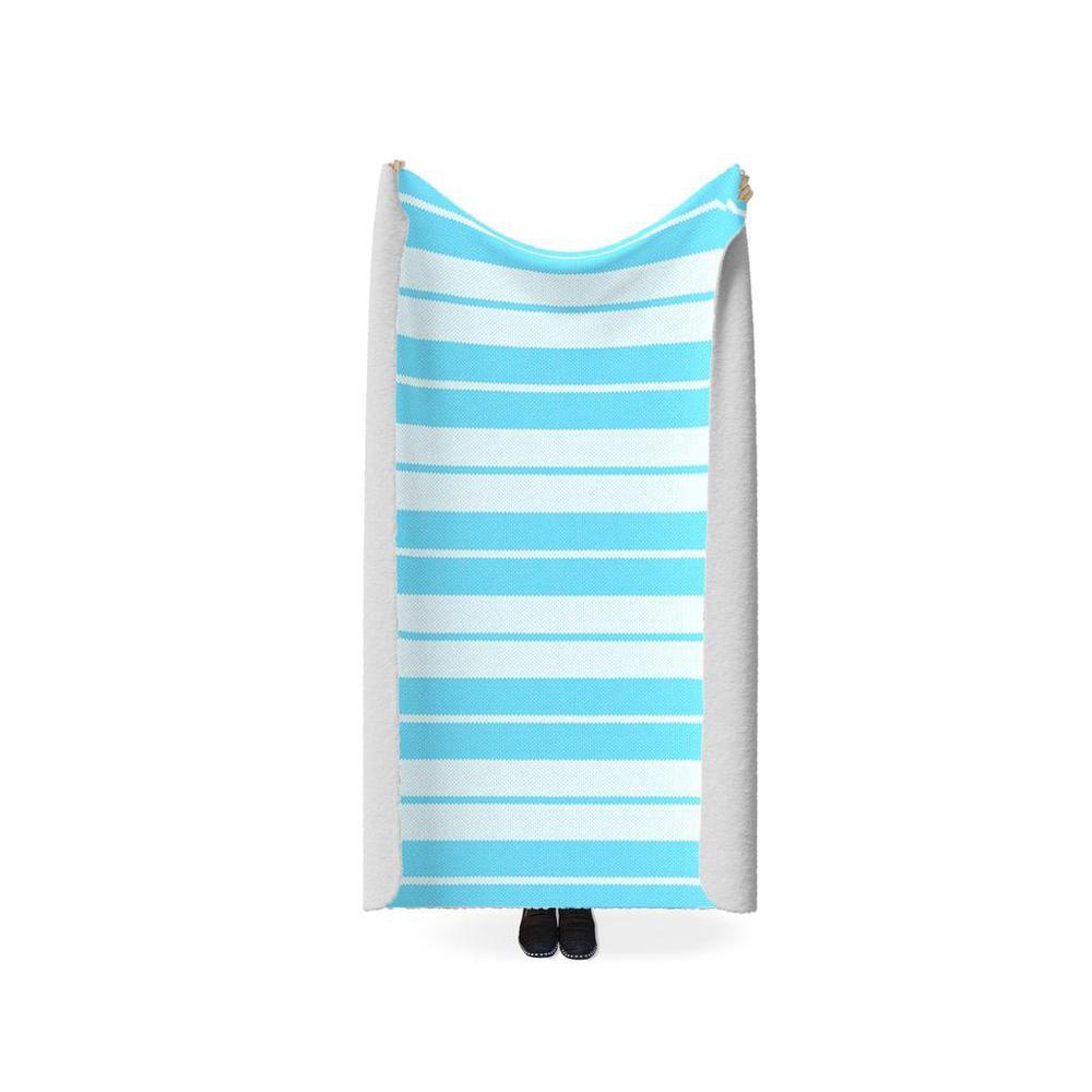 Charlie Brown (Baby Blue/White) - Fleece Sherpa Blanket (2 sizes) - Licuado Wear