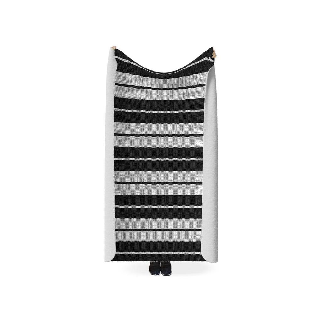 Charlie Brown (Black/White) - Fleece Sherpa Blanket (2 sizes) - Licuado Wear
