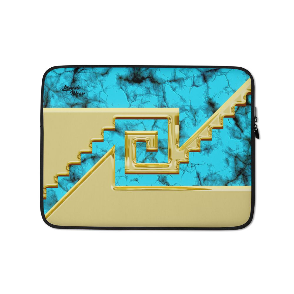 Chimalli Turquoise and Gold - Laptop Sleeve