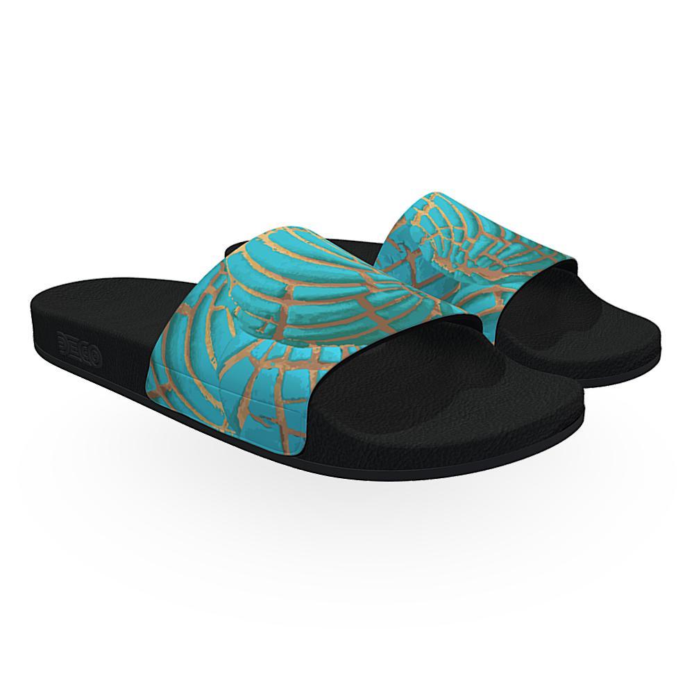 Concha Pan Dulce (Turquoise) - Unisex Slide Sandal - Licuado Wear