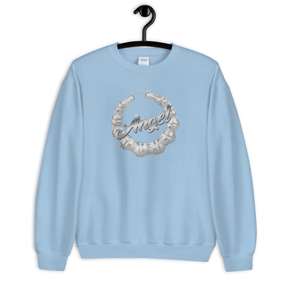 Custom Name Bamboo Earring (Silver/Gold) - Unisex Sweatshirt