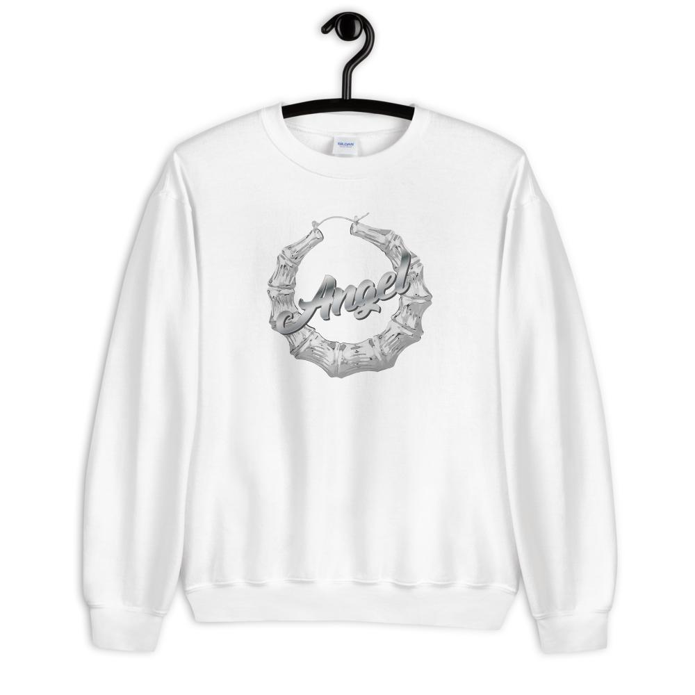 Custom Name Bamboo Earring (Silver/Gold) - Unisex Sweatshirt