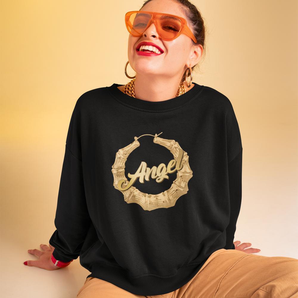 Custom Name Bamboo Earring (Silver/Gold) - Unisex Sweatshirt