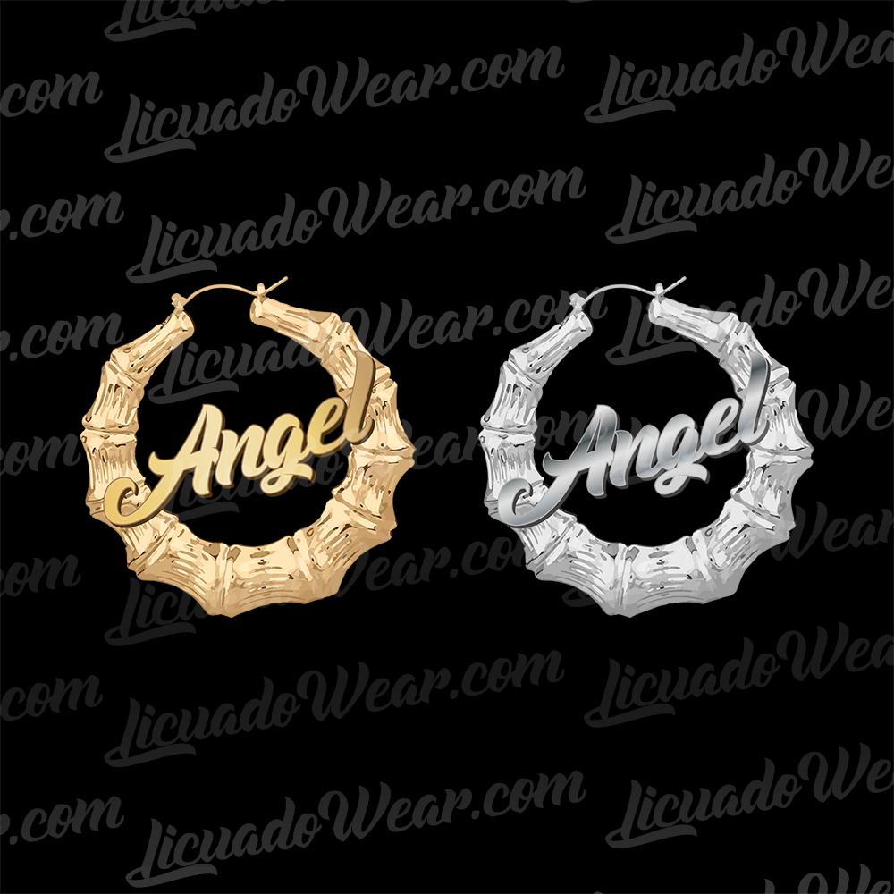 Custom Name Bamboo Earring (Silver/Gold) - Unisex Sweatshirt