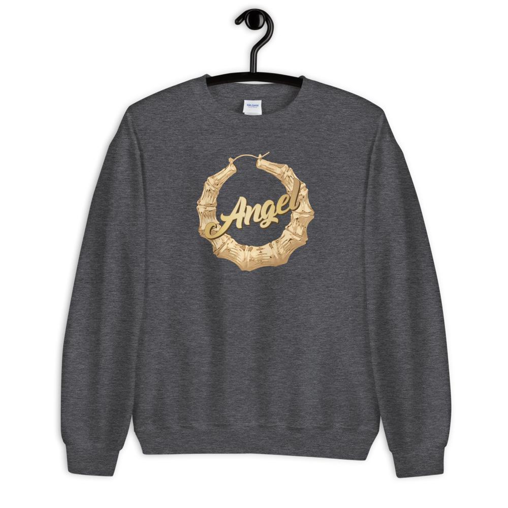 Custom Name Bamboo Earring (Silver/Gold) - Unisex Sweatshirt
