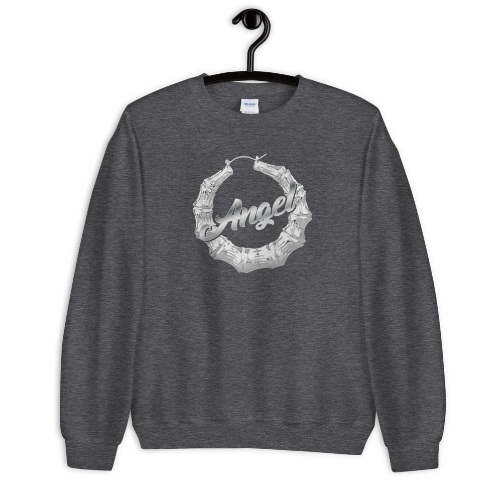 Custom Name Bamboo Earring (Silver/Gold) - Unisex Sweatshirt