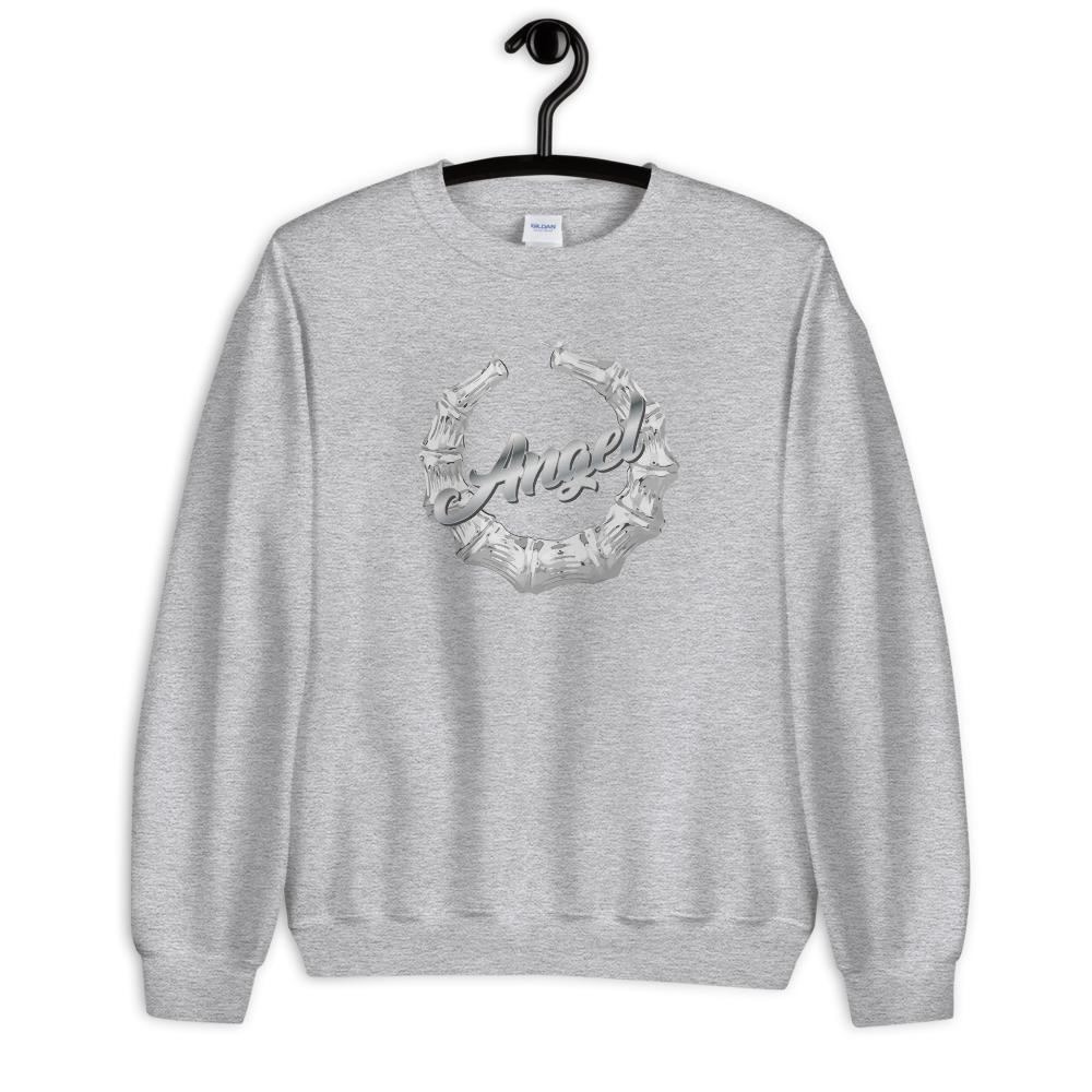 Custom Name Bamboo Earring (Silver/Gold) - Unisex Sweatshirt