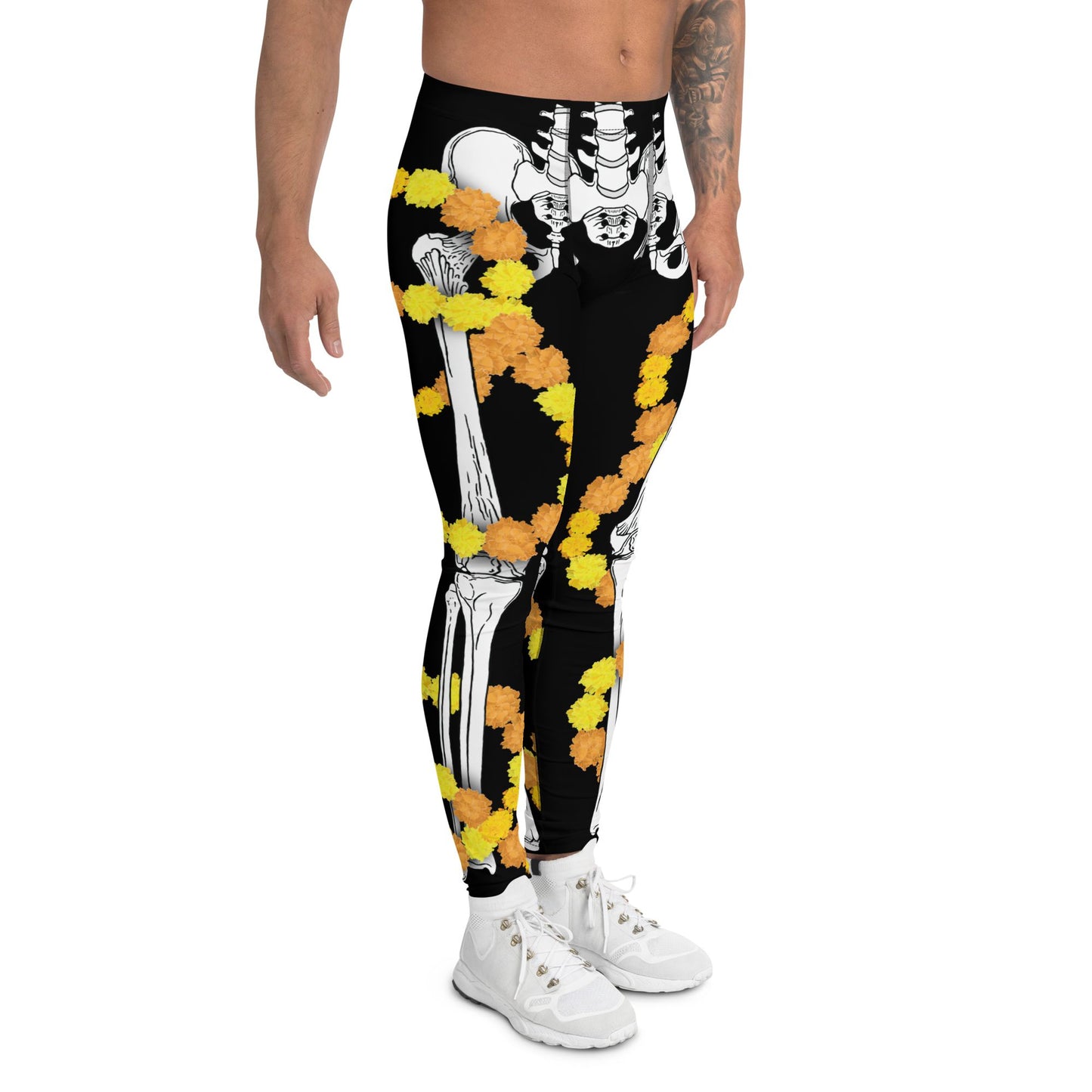 Día de los Muertos Skeleton wrapped in Cempasúchil - Men's Leggings