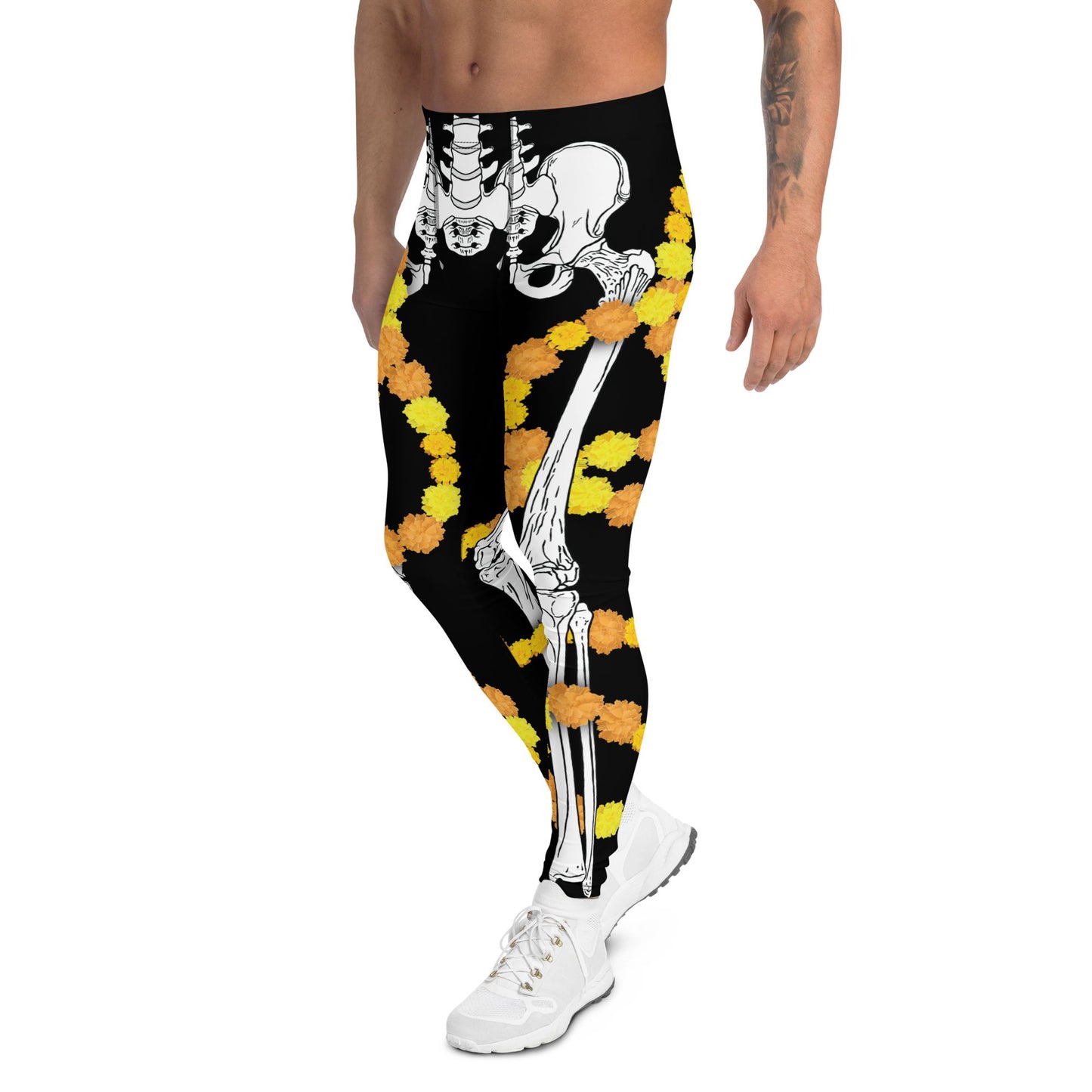 Día de los Muertos Skeleton wrapped in Cempasúchil - Men's Leggings