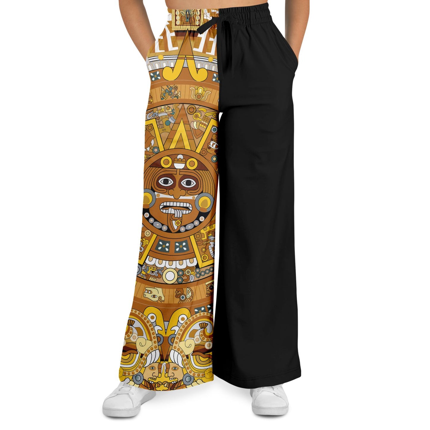 Gold & Black Aztec Calendar - Flare Pant